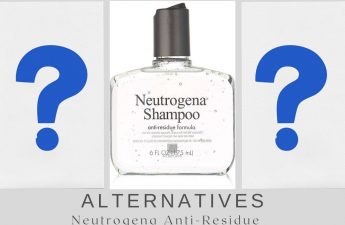 3 images, on the ends are 2 blue question marks and in the middle is neutrogena anti residue shampoo. Underneath the shampoo is text that reads Alternatives, Neutrogena Anti-Residue Discontinued