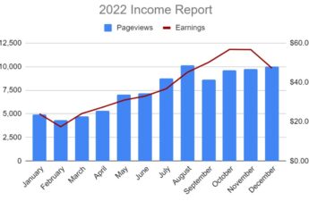 2022 Income Report featured image showing revenue and pageviews increasing over time