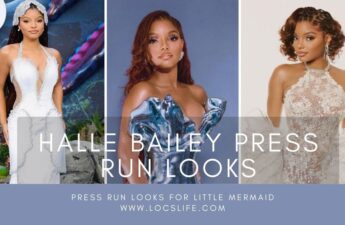 3 photos of halle bailey for the little mermaid release.