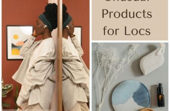 3 photo collage featured image for article called unusual products for buildup in locs