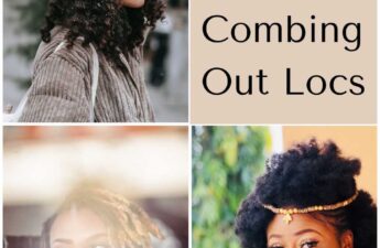4 photo collage for ultimate guide to combing out locs